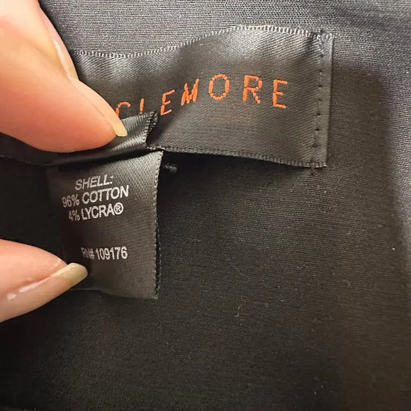 Nina McLemore Size 8 Black Open Front Blazer Contrasting White Stitching - Picture 4 of 7